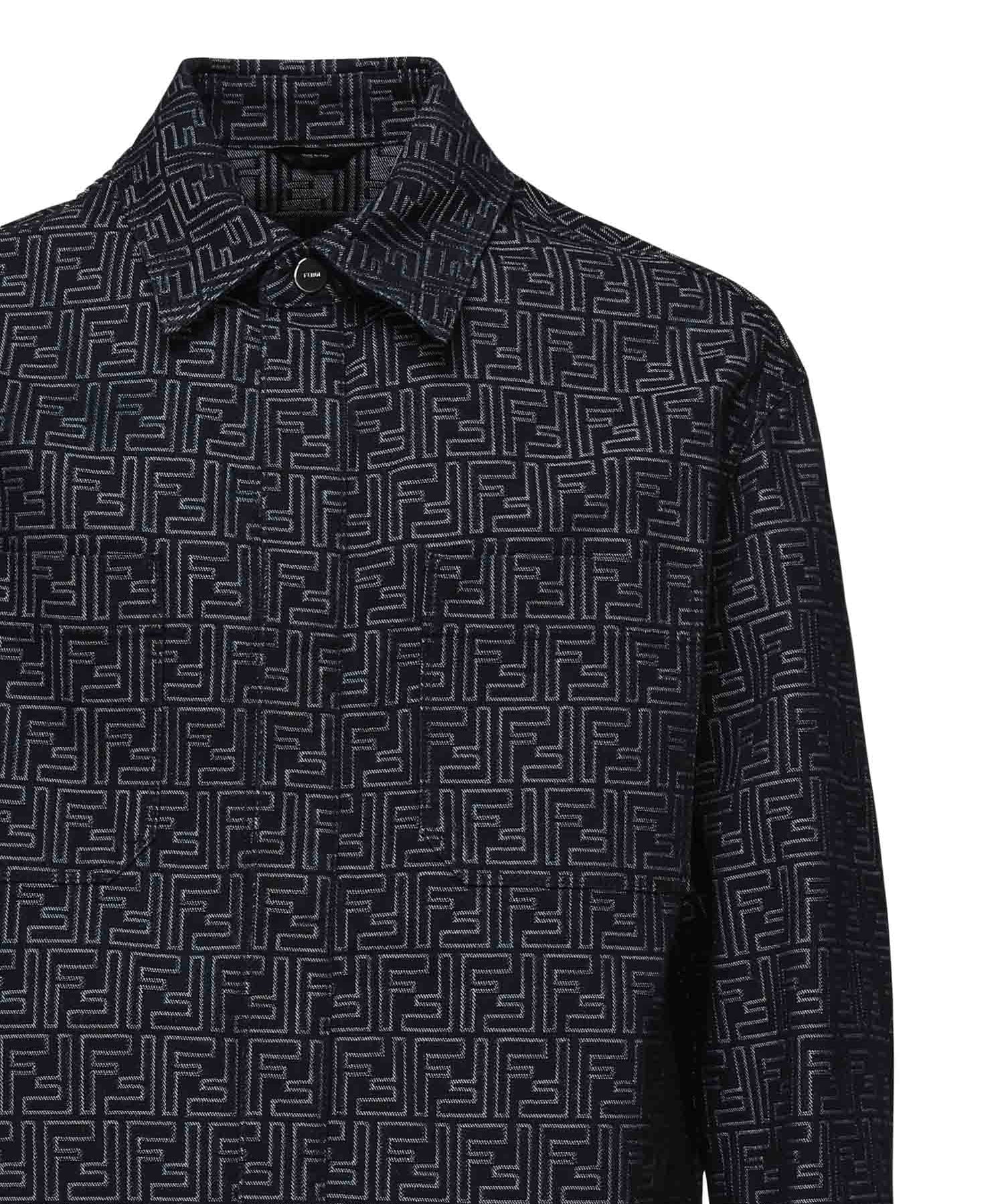 Giacca in denim FF Jacquard FW1321 AUX4F0BUZ FENDI 