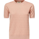 Maglia in cotone e viscosa FF jacquard FZXD57 AUZRF1SAU FENDI 