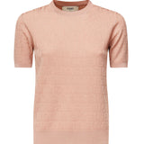 Maglia in cotone e viscosa FF jacquard FZXD57 AUZRF1SAU FENDI 