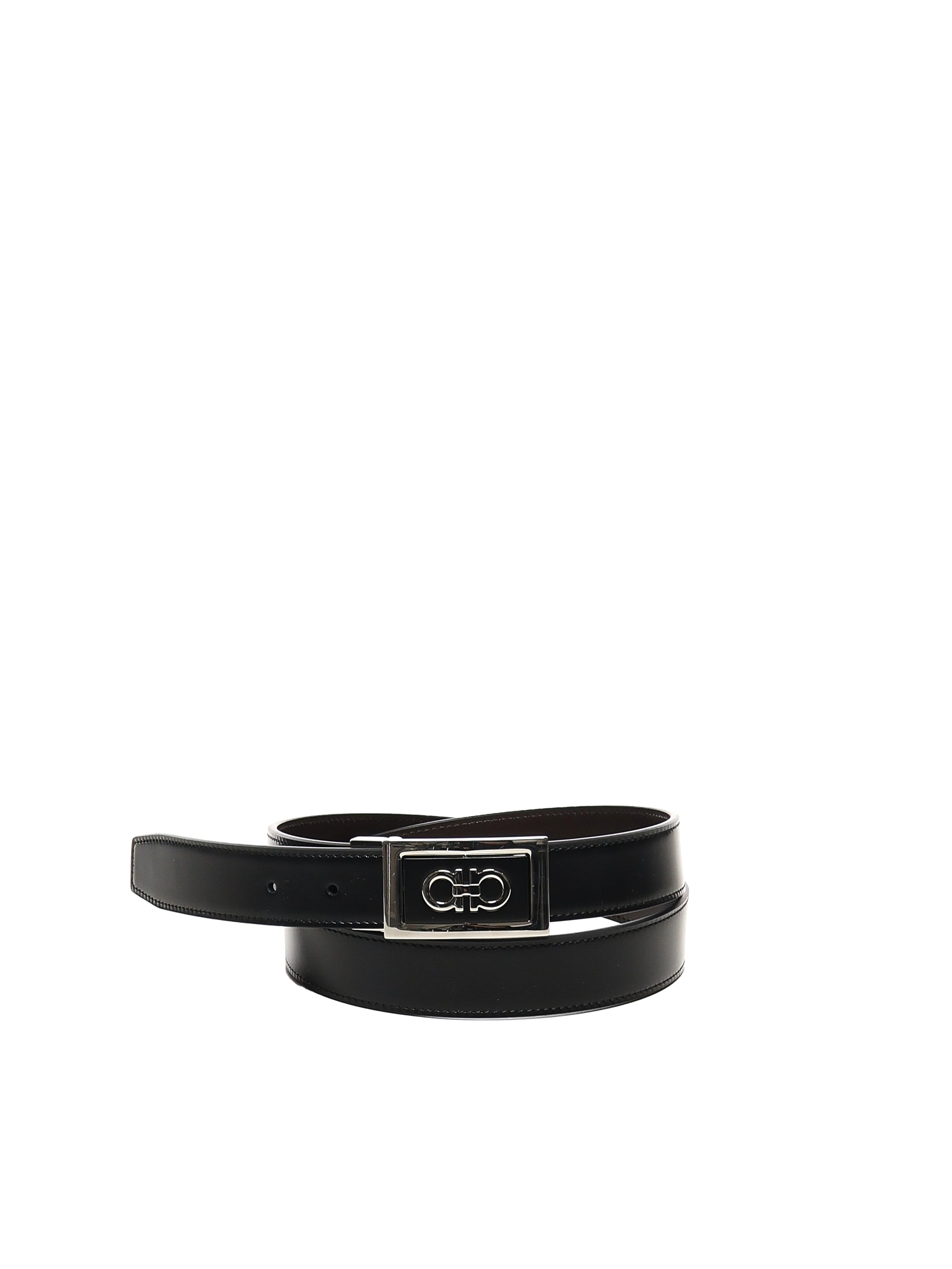 Cintura reversibile Gancini in pelle di vitello 670421 780463001 FERRAGAMO 