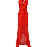 Abito Kayta in seta CD3697 RED FOR LOVE & LEMONS 