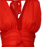 Abito Kayta in seta CD3697 RED FOR LOVE & LEMONS 