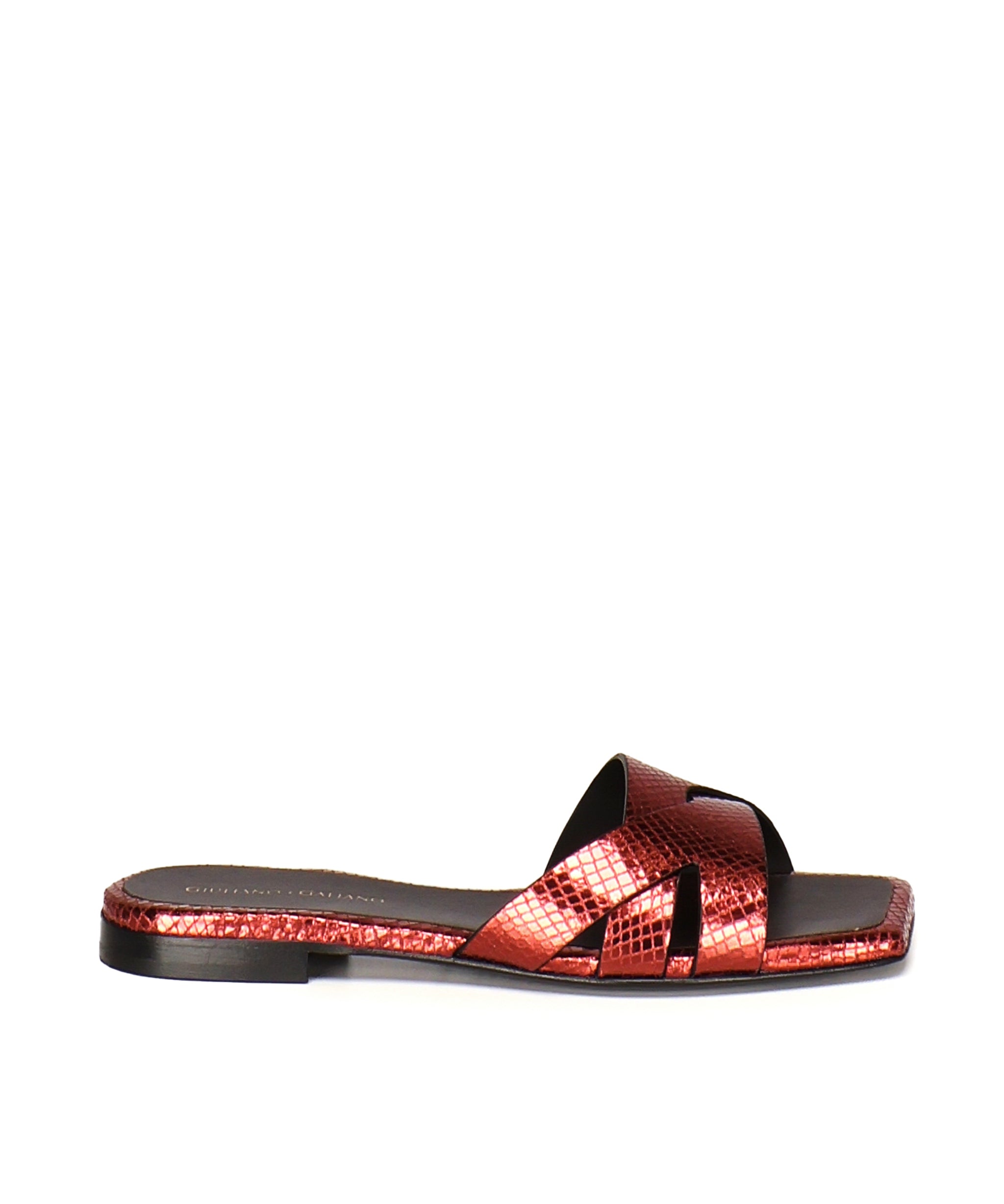 Sandali piatti Miryam<BR/> MIRYAM RETTILE BORDEAUX GIULIANO GALIANO 