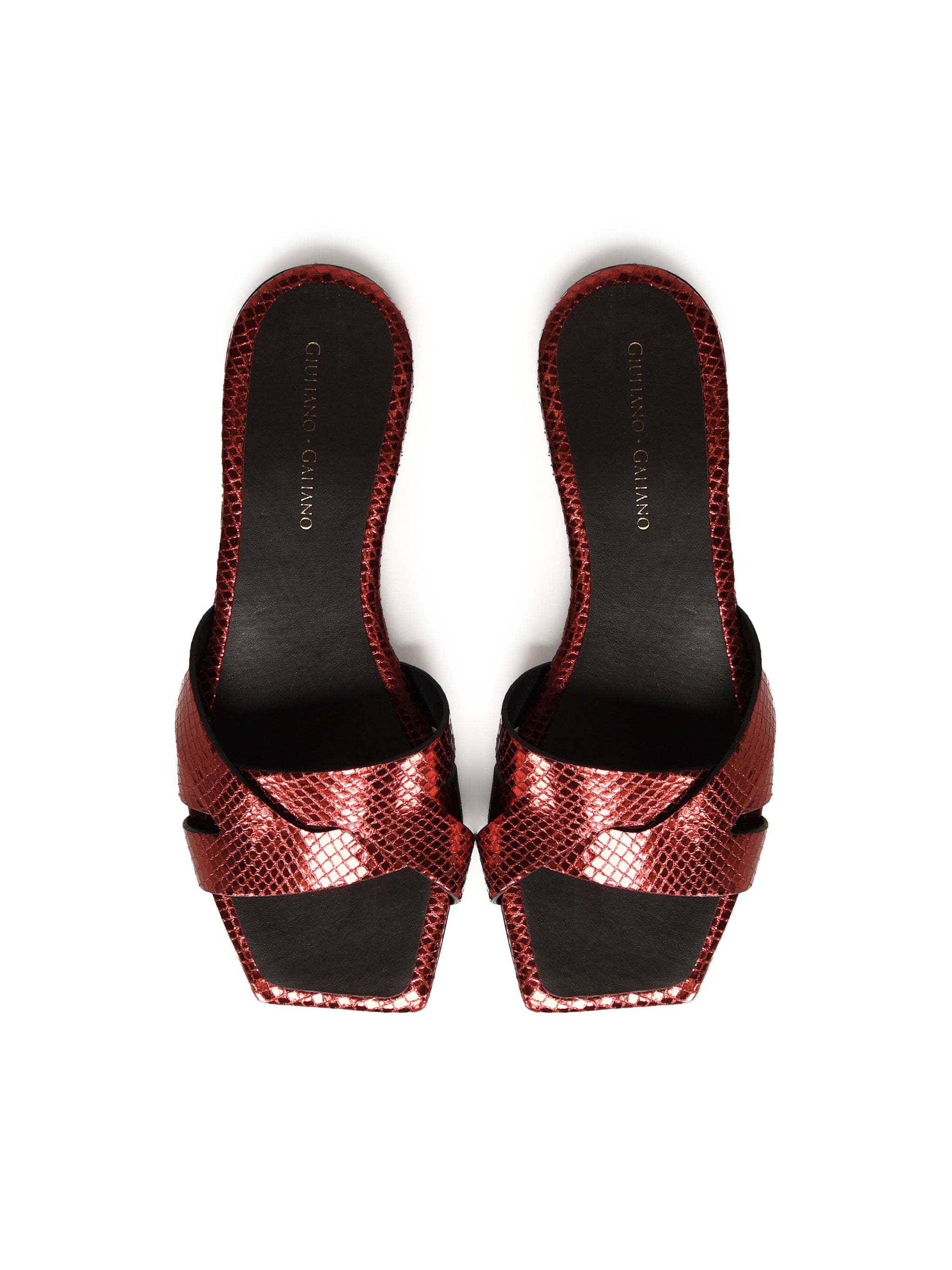 Sandali piatti Miryam<BR/> MIRYAM RETTILE BORDEAUX GIULIANO GALIANO 