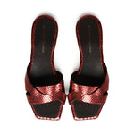 Sandali piatti Miryam<BR/> MIRYAM RETTILE BORDEAUX GIULIANO GALIANO 
