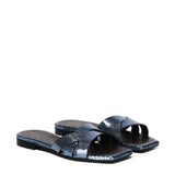 Sandali piatti Miryam<BR/> MIRYAM RETTILE JEANS GIULIANO GALIANO 
