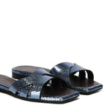 Sandali piatti Miryam<BR/> MIRYAM RETTILE JEANS GIULIANO GALIANO 