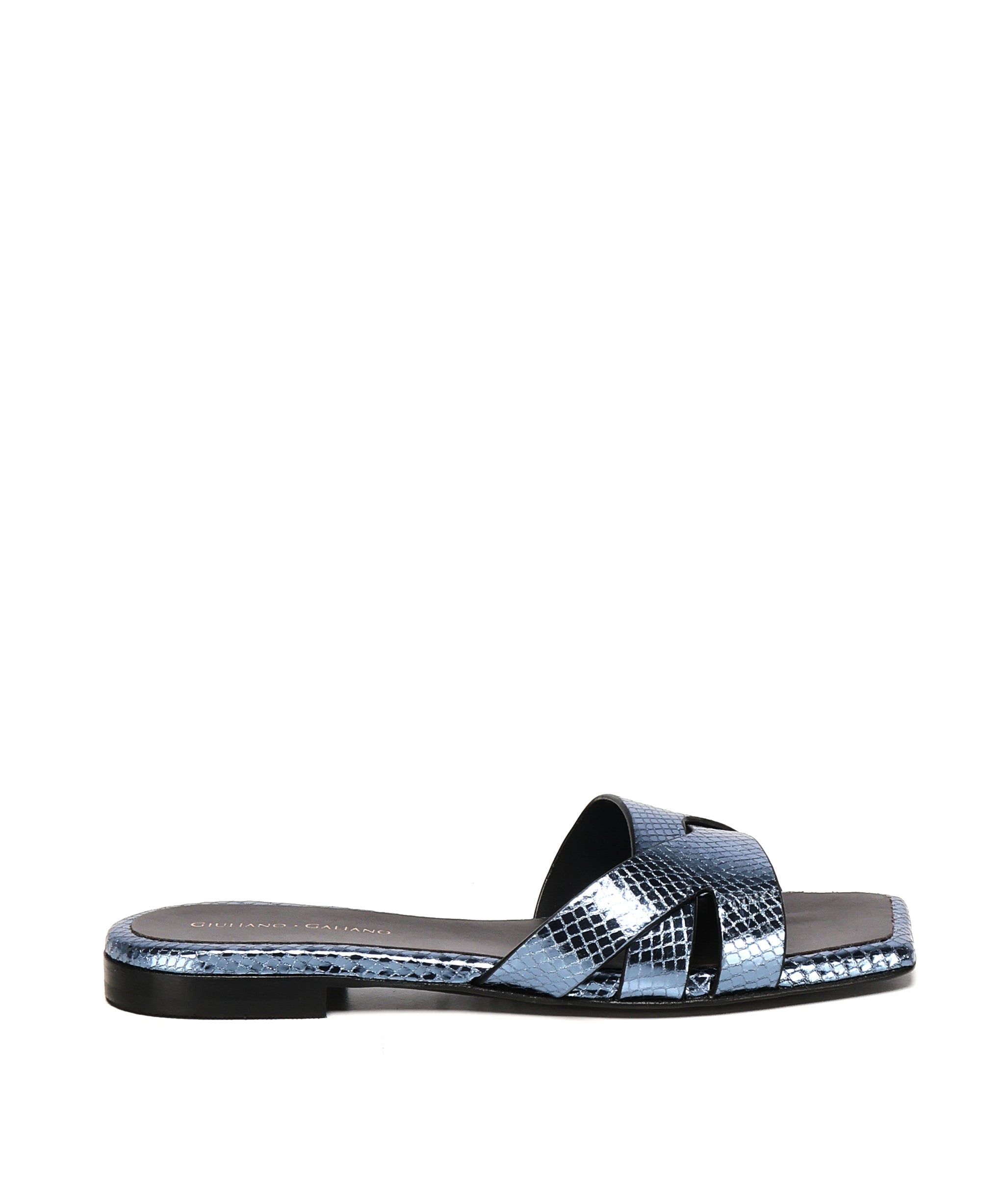 Sandali piatti Miryam<BR/> MIRYAM RETTILE JEANS GIULIANO GALIANO 