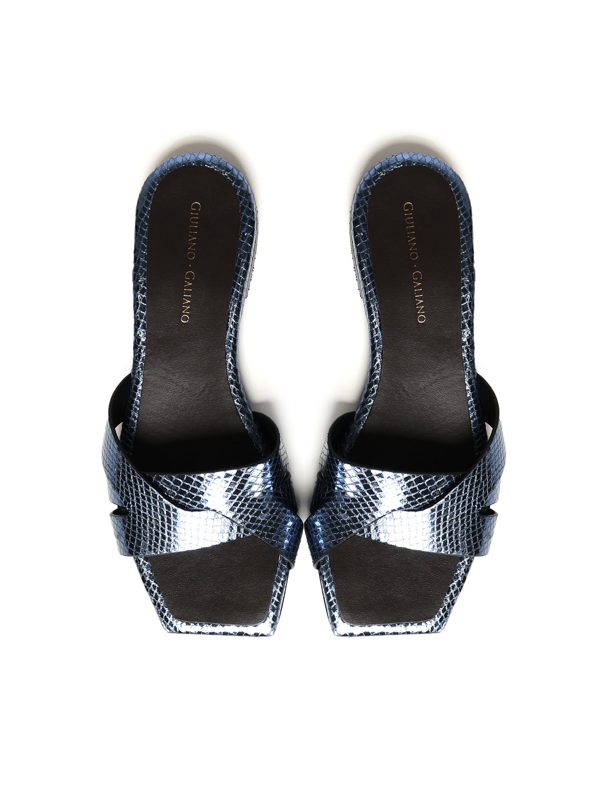 Sandali piatti Miryam<BR/> MIRYAM RETTILE JEANS GIULIANO GALIANO 