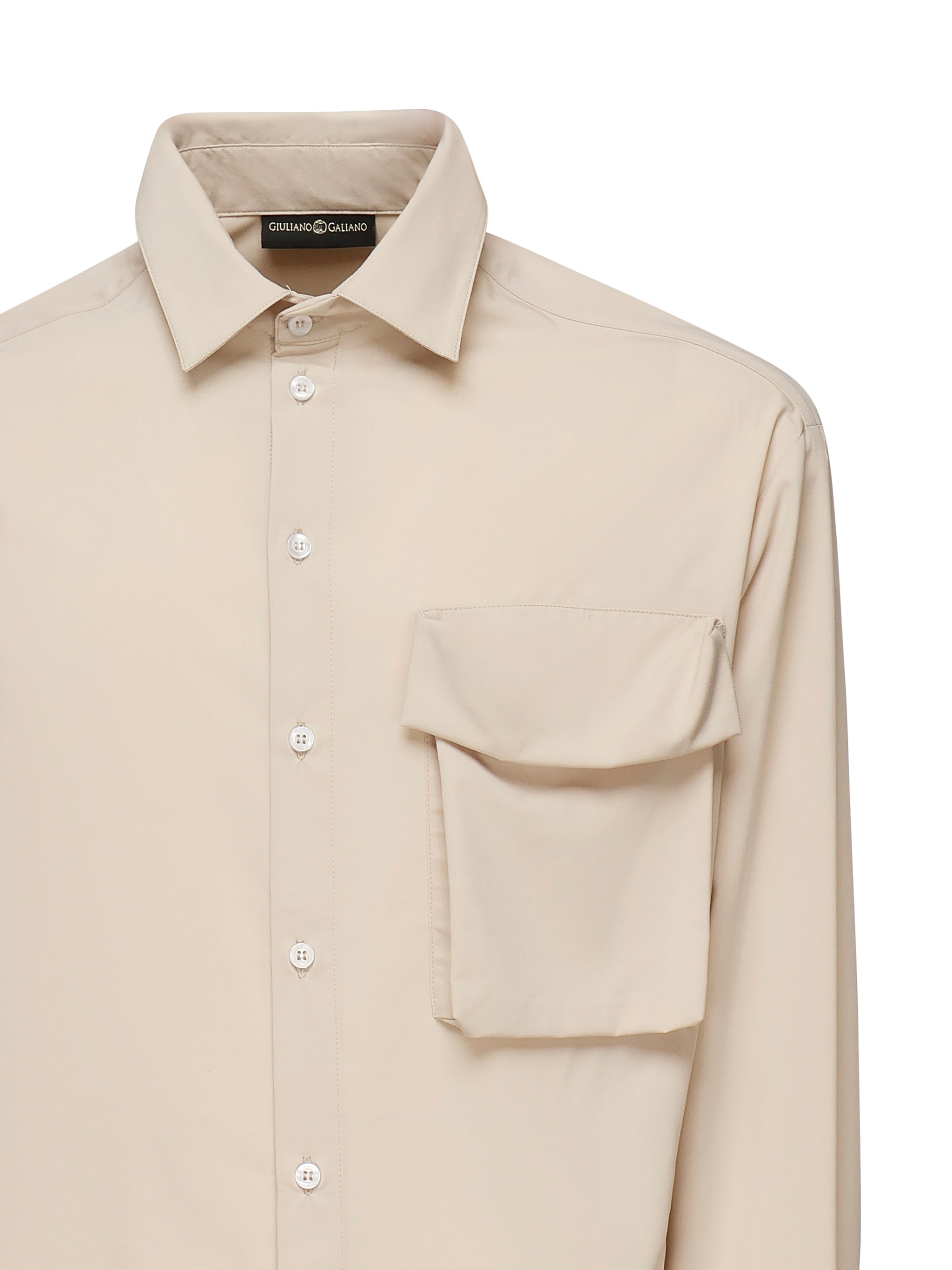 Camicia Wolf con tasca sul petto WOLF -BEIGE GIULIANO GALIANO 