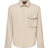 Camicia Wolf con tasca sul petto WOLF -BEIGE GIULIANO GALIANO 