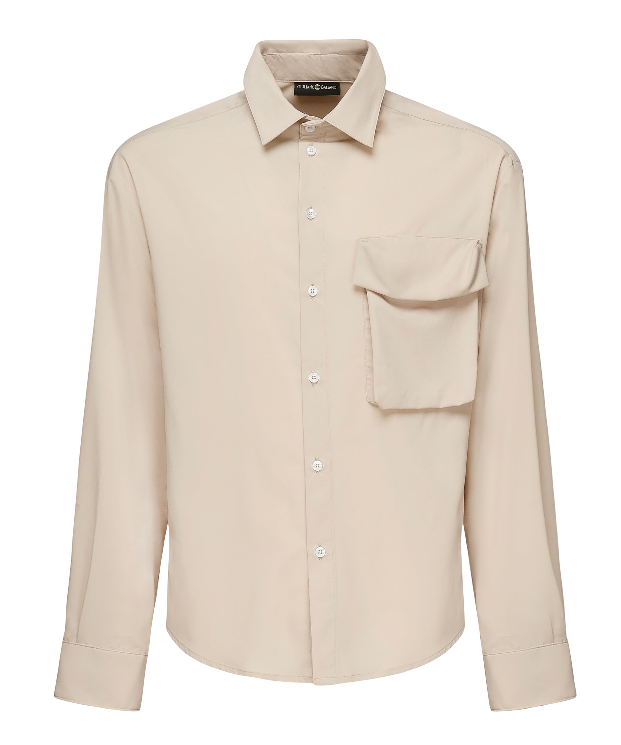 Camicia Wolf con tasca sul petto WOLF -BEIGE GIULIANO GALIANO 