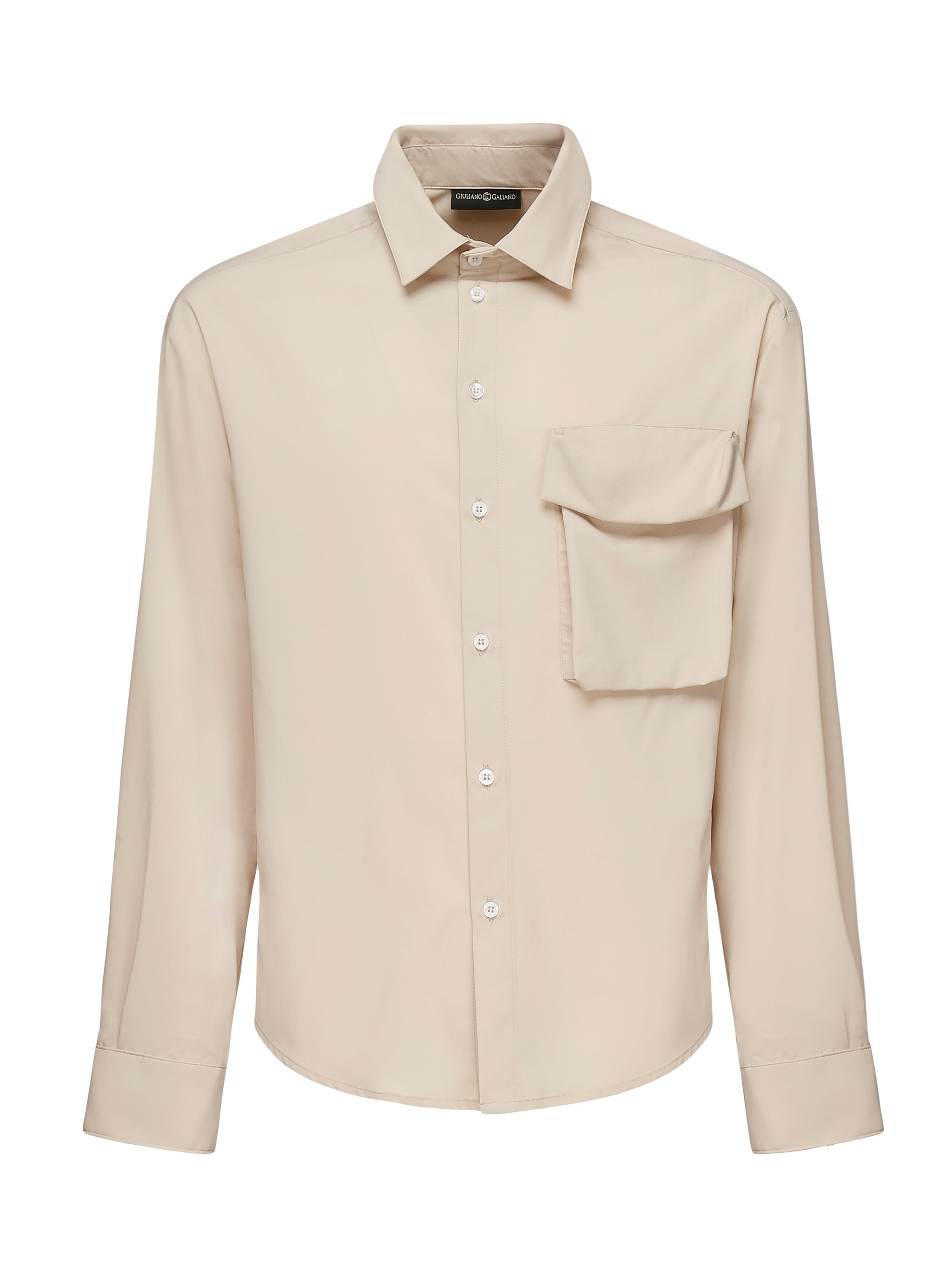 Camicia Wolf con tasca sul petto WOLF -BEIGE GIULIANO GALIANO 