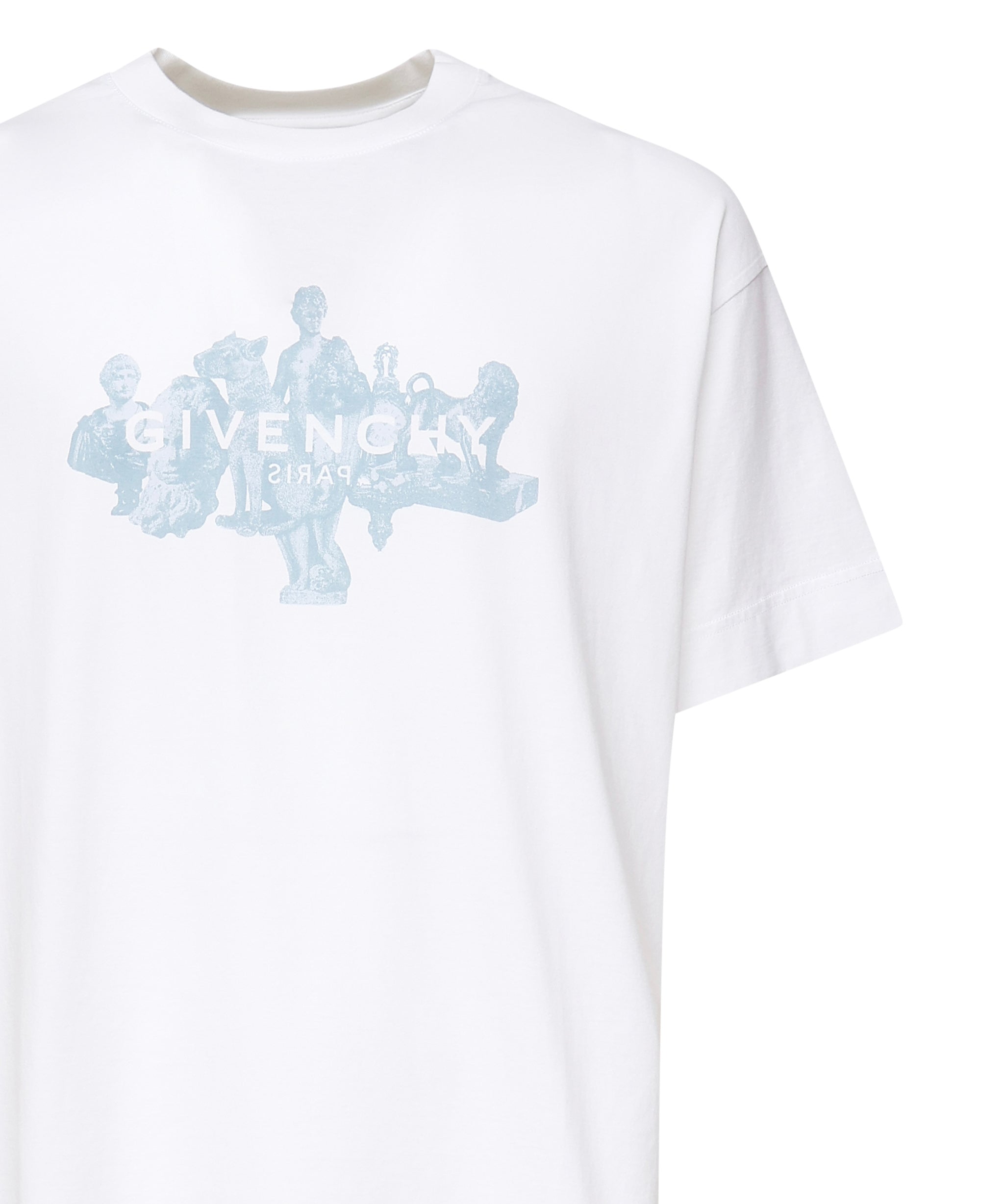 T-shirt con logo stampa frontale <BR/> BM71MG3YPL 100 GIVENCHY 
