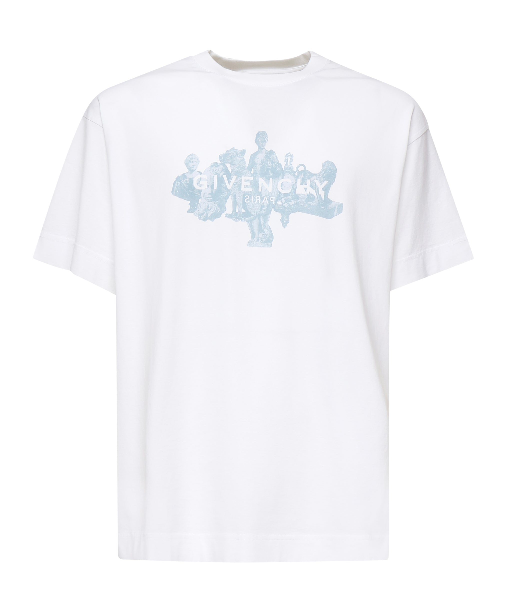 T-shirt con logo stampa frontale <BR/> BM71MG3YPL 100 GIVENCHY 