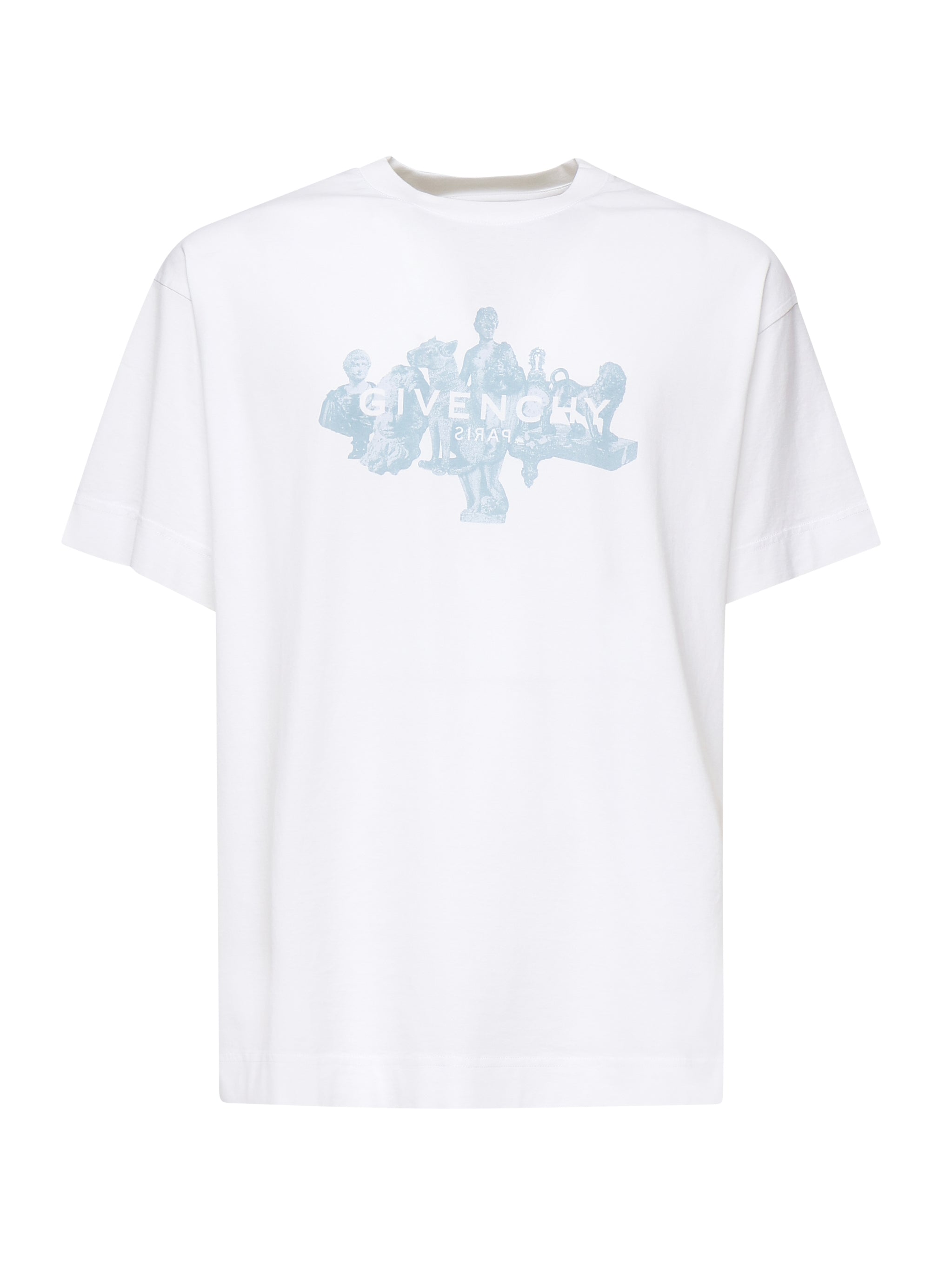 T-shirt con logo stampa frontale <BR/> BM71MG3YPL 100 GIVENCHY 