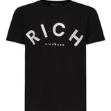 T-shirt con logo<BR/> RMP25478TS BLACK JOHN RICHMOND 