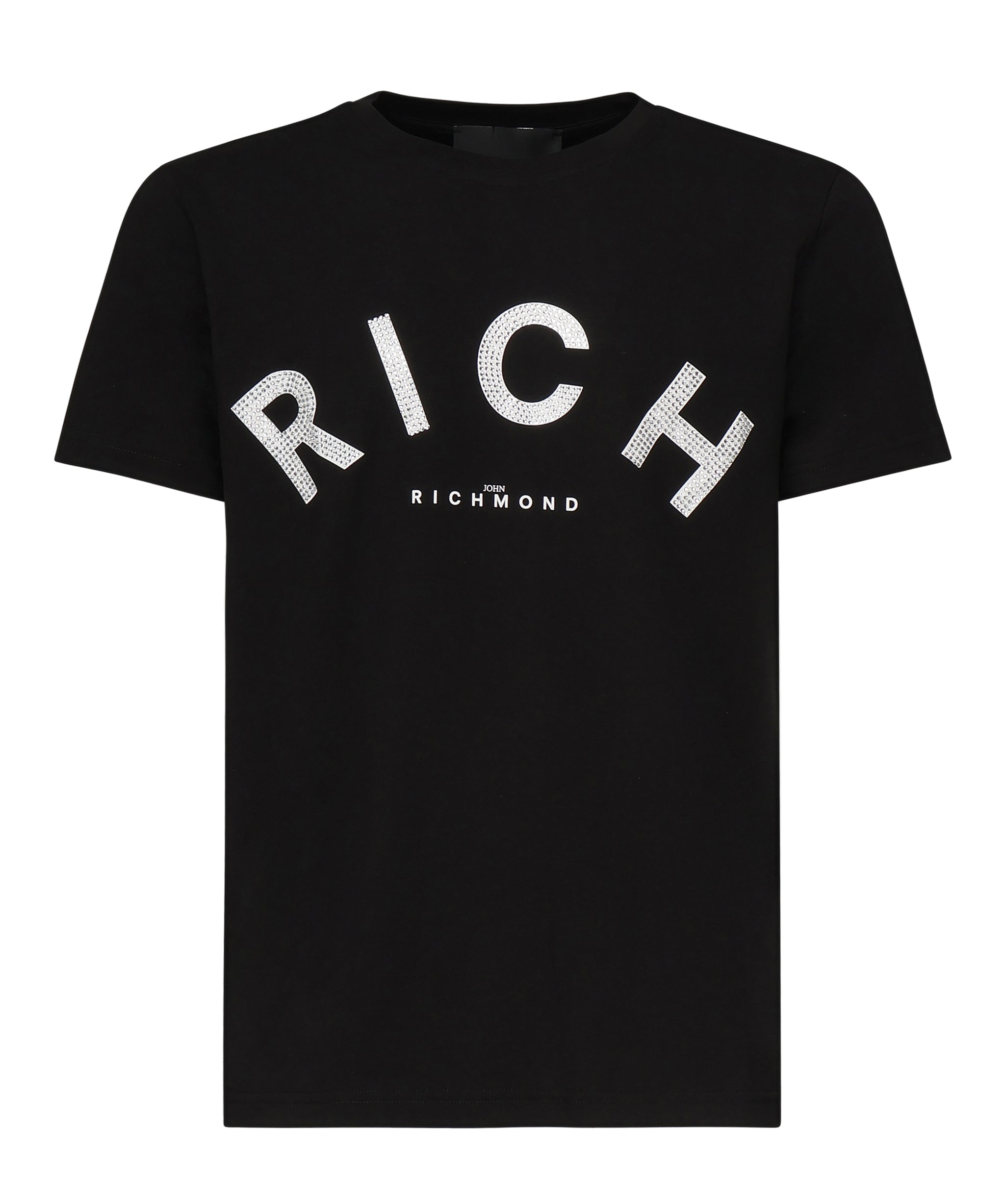 T-shirt con logo<BR/> RMP25478TS BLACK JOHN RICHMOND 