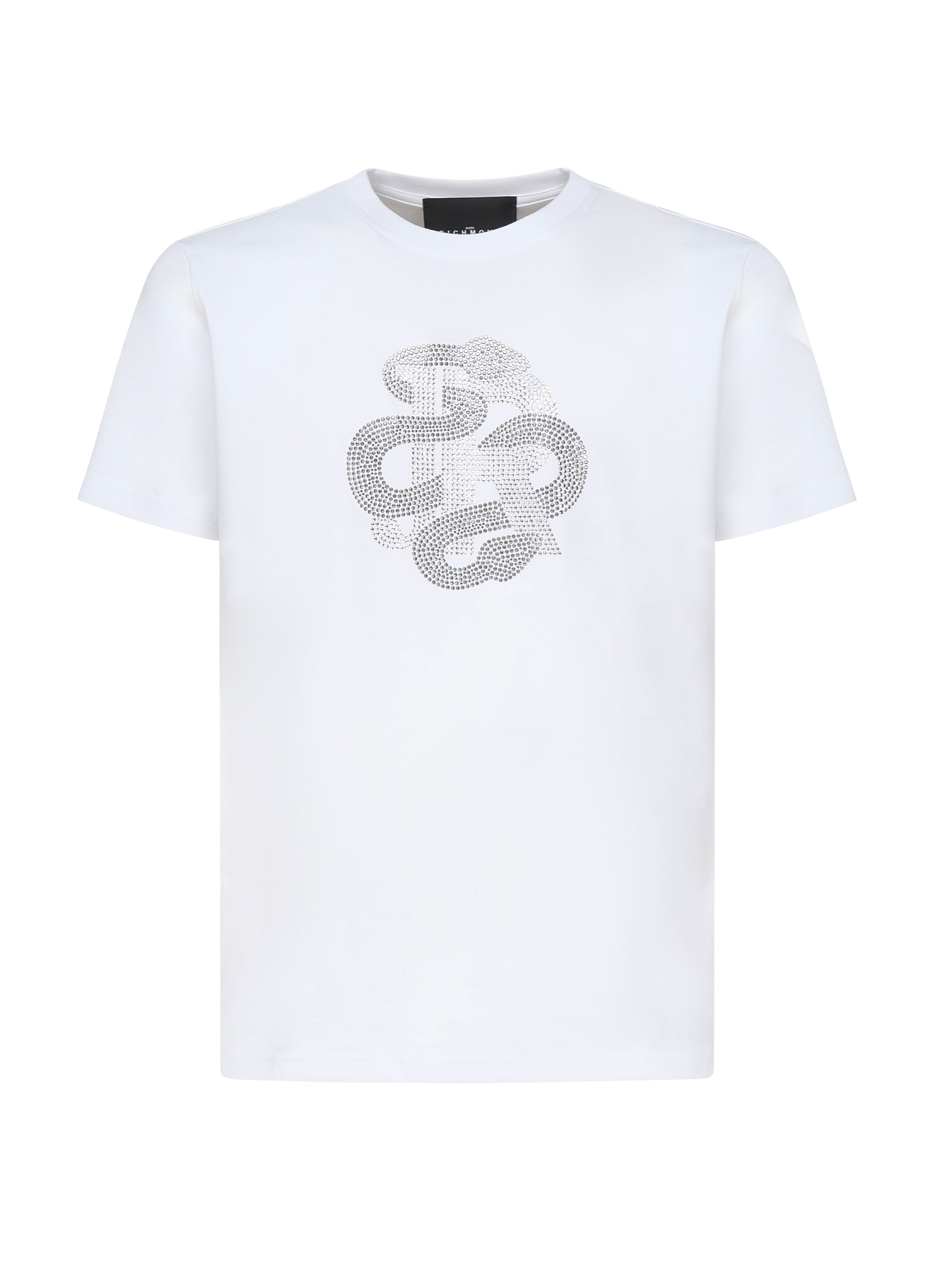 T-shirt con logo strass RMP25481TS WHITE JOHN RICHMOND 