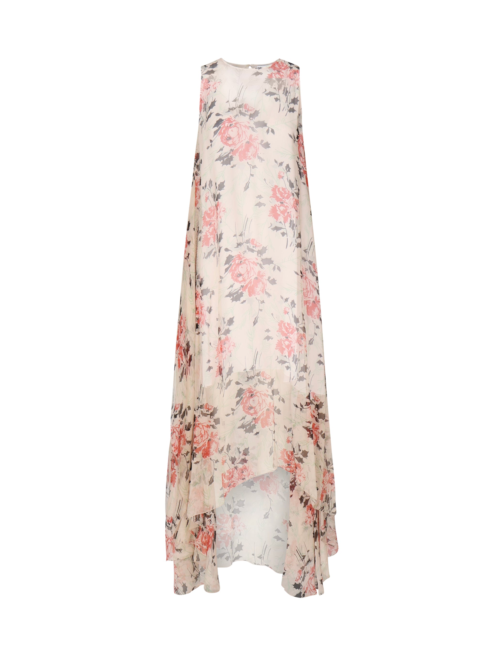 Abito lungo in seta con stampa floreale<BR/> S540Y09XRS 9990 LOEWE 