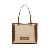 Shopper in rafia con borchie JC4274PP0MKW1 10A LOVE MOSCHINO 