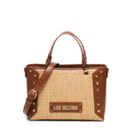 Tote bag in rafia con borchie JC4276PP0MKW1 10A LOVE MOSCHINO 
