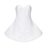 Mini abito babydoll senza spalline in popeline di pizzo bianco 16952500000031 WHITE MAGDA BUTRYM 