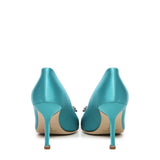 Décolleté Hangisi con fibbia gioiello in raso 9XX0663 4444 MANOLO BLAHNIK 