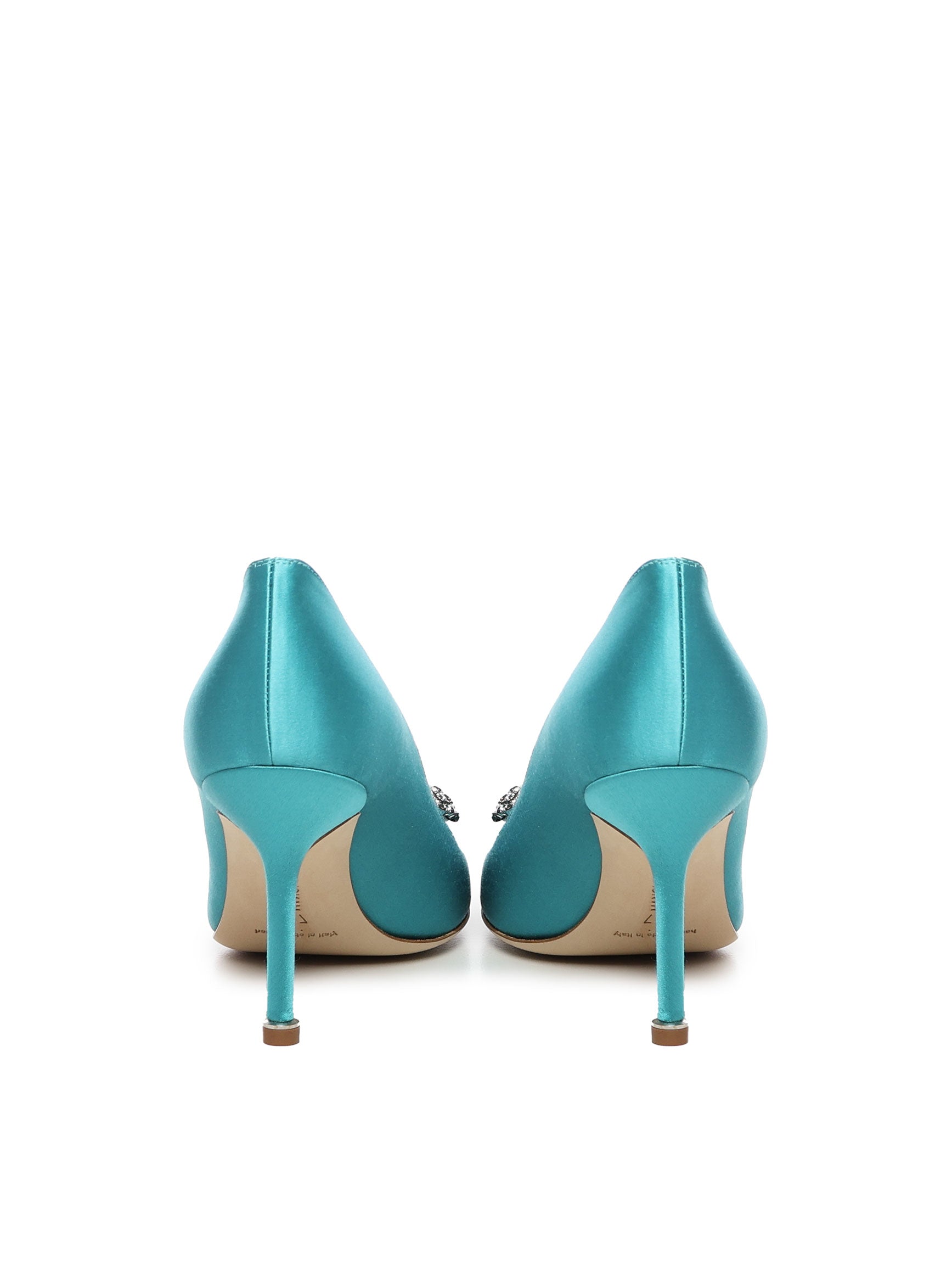 Décolleté Hangisi con fibbia gioiello in raso 9XX0663 4444 MANOLO BLAHNIK 