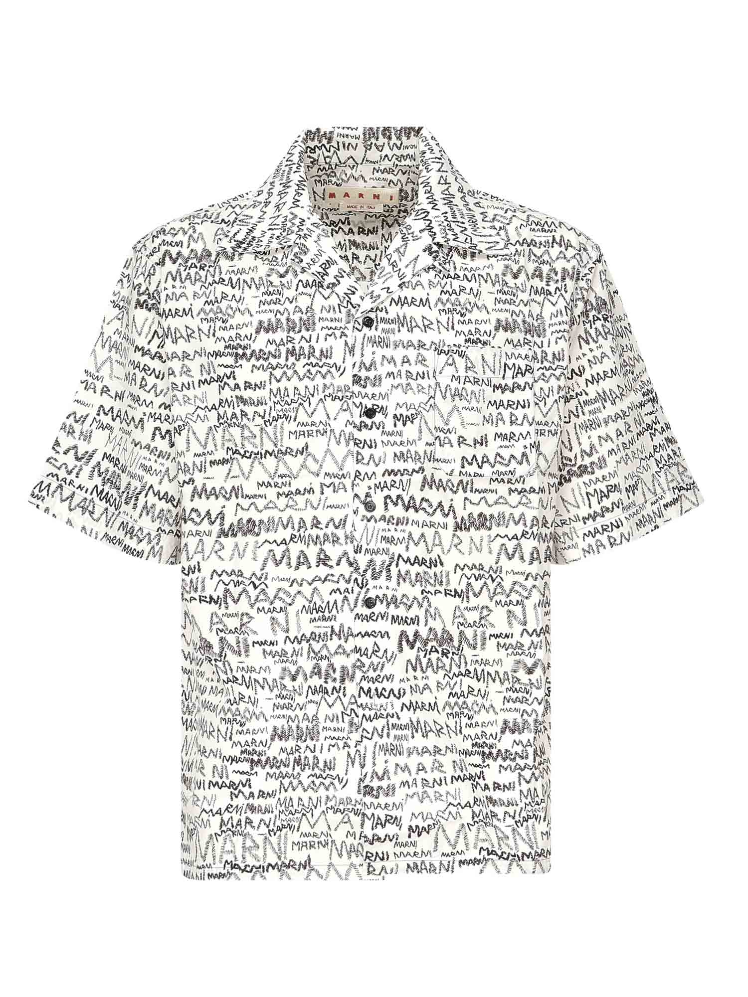 Camicia bowling scribble<BR/> CUMU0213A5 UTC464MPW01 MARNI 