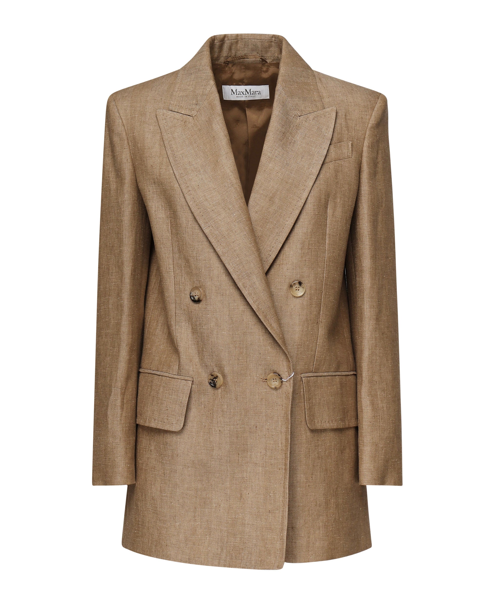 Giacca Gerla doppiopetto in lino <BR/> 2511041022600 001 MAX MARA 