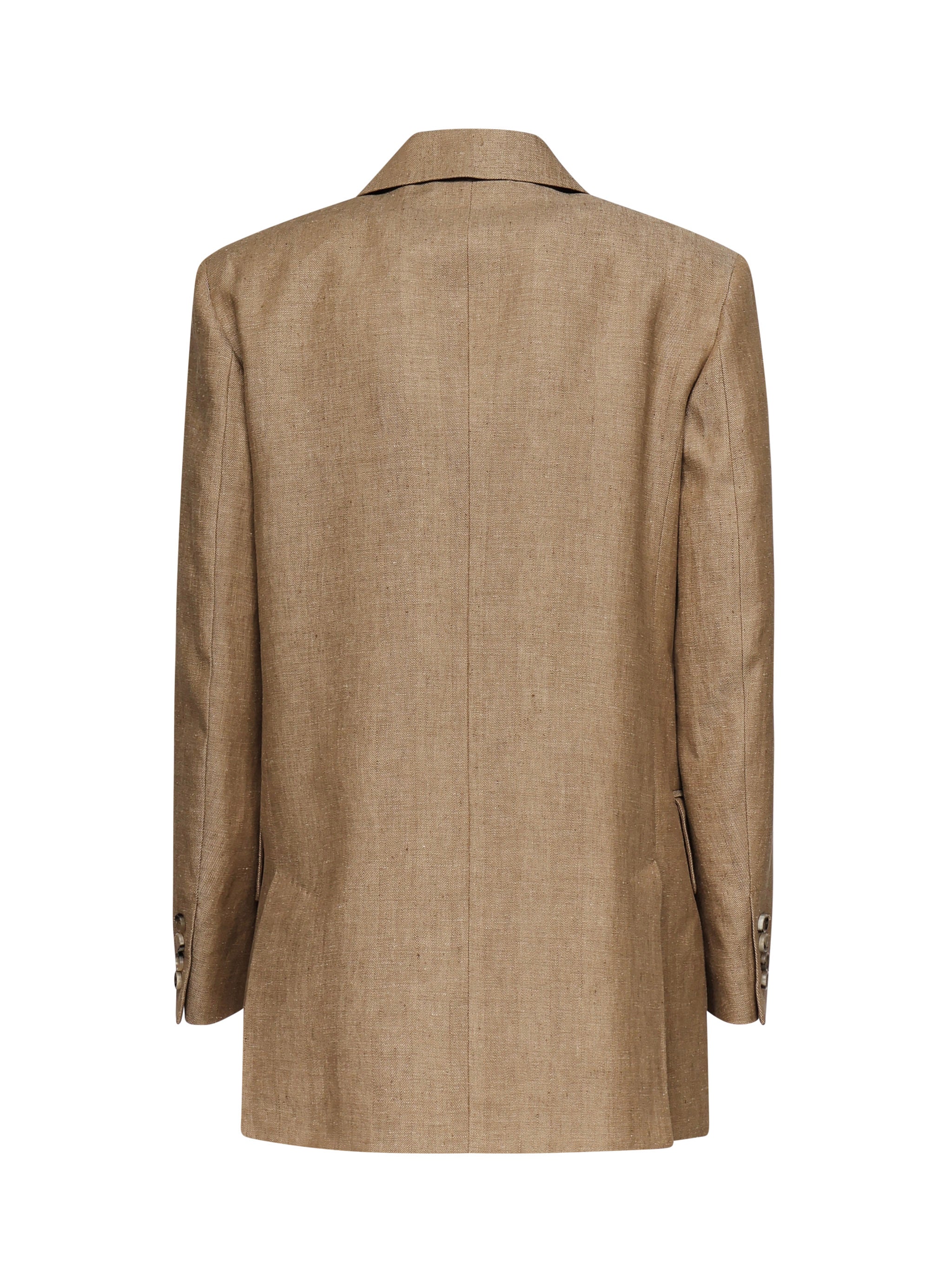Giacca Gerla doppiopetto in lino <BR/> 2511041022600 001 MAX MARA 