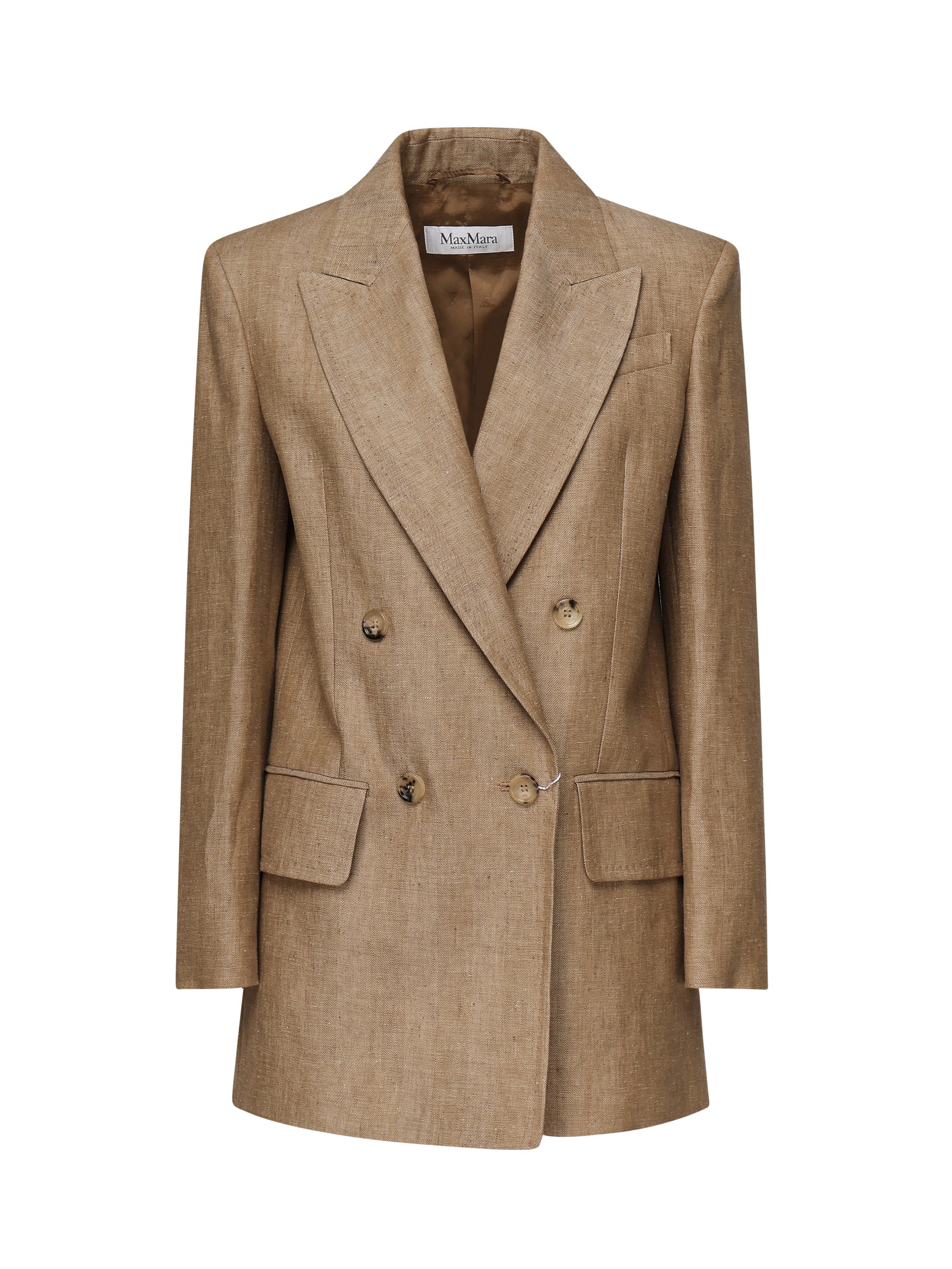Giacca Gerla doppiopetto in lino <BR/> 2511041022600 001 MAX MARA 
