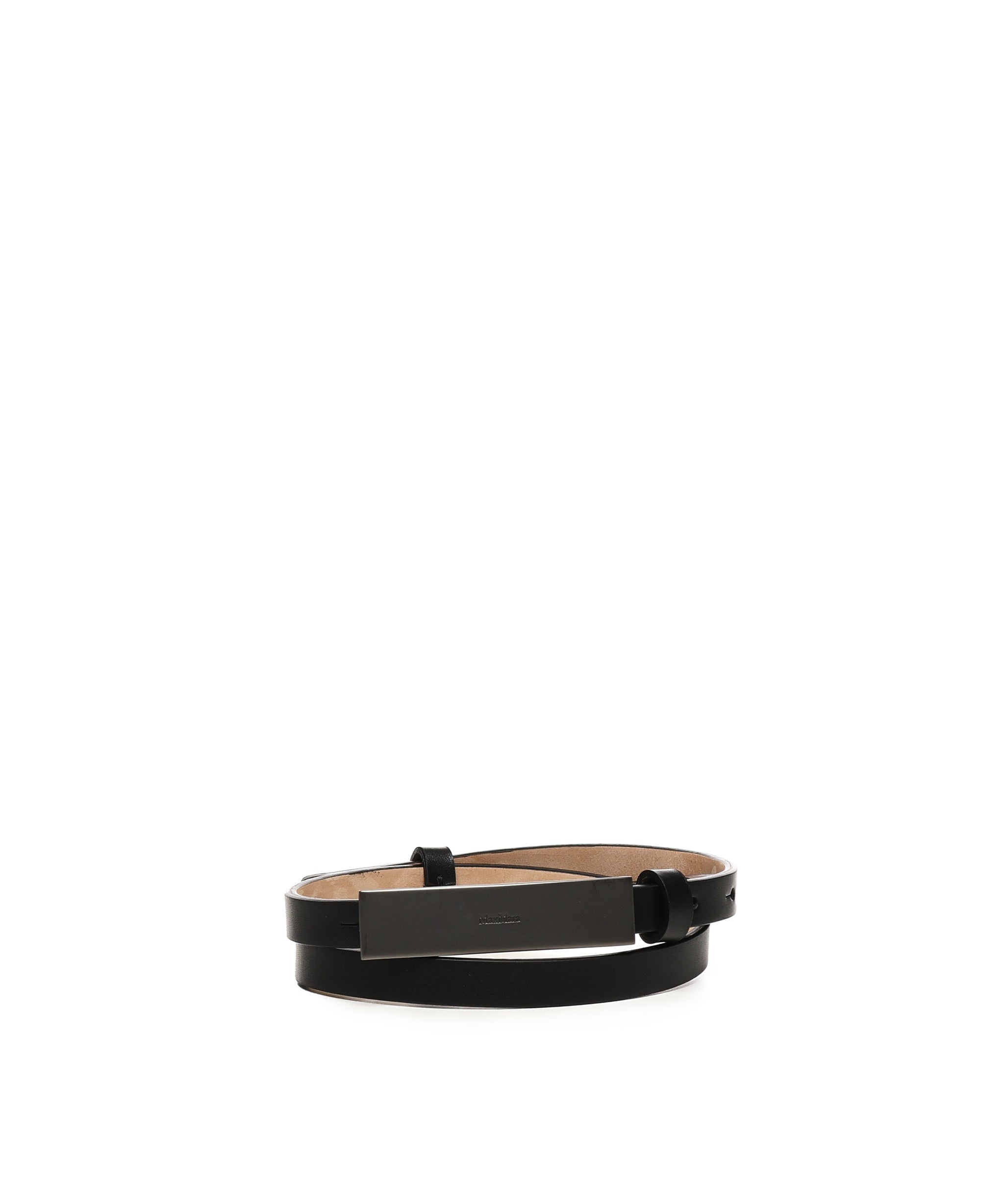 Cintura in pelle con placca logata<BR/> 2514501013600 001 MAX MARA 