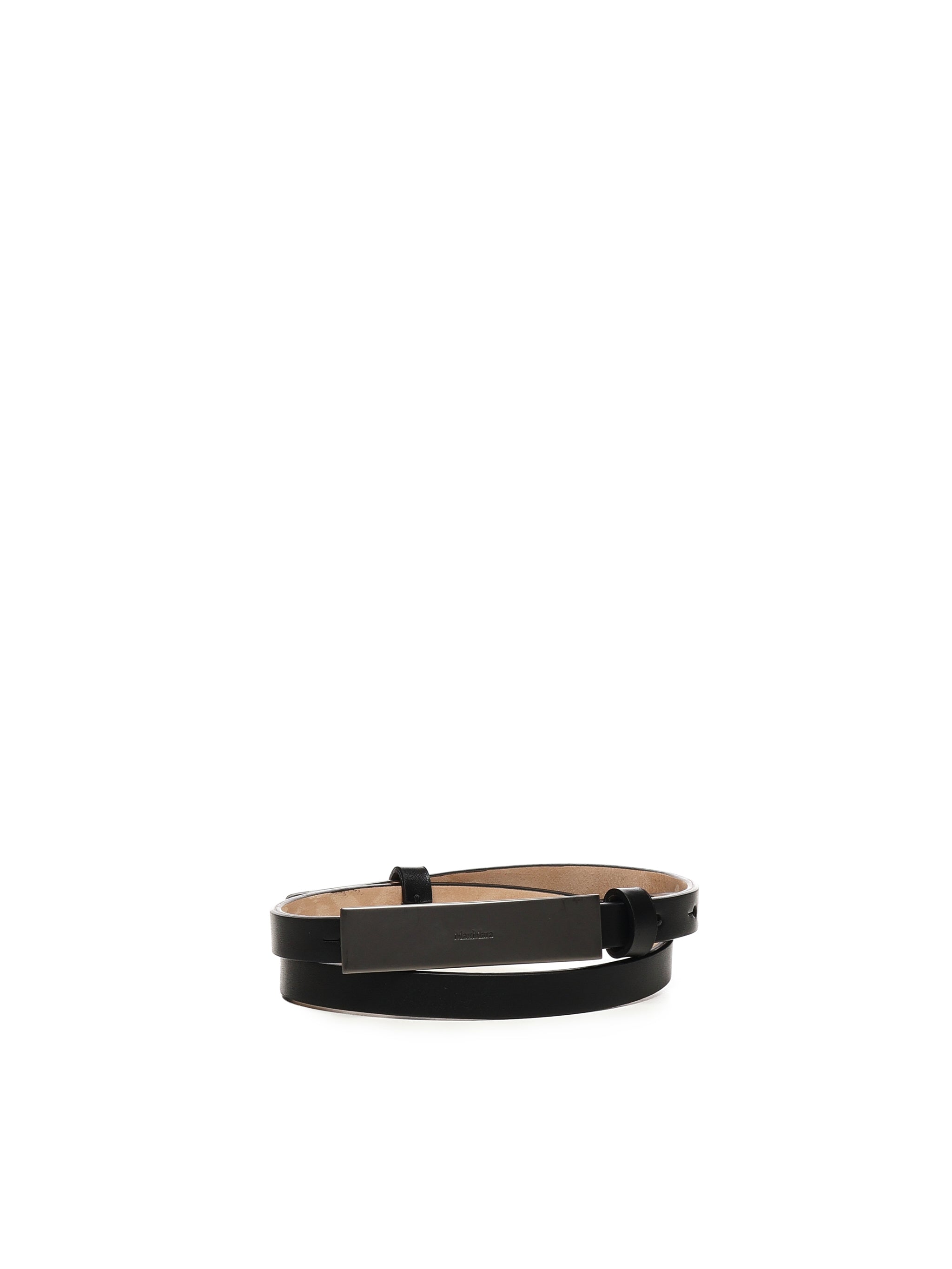 Cintura in pelle con placca logata<BR/> 2514501013600 001 MAX MARA 