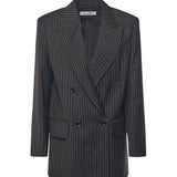 Blazer doppiopetto in lana gessata 2521046021600 002 MAX MARA 