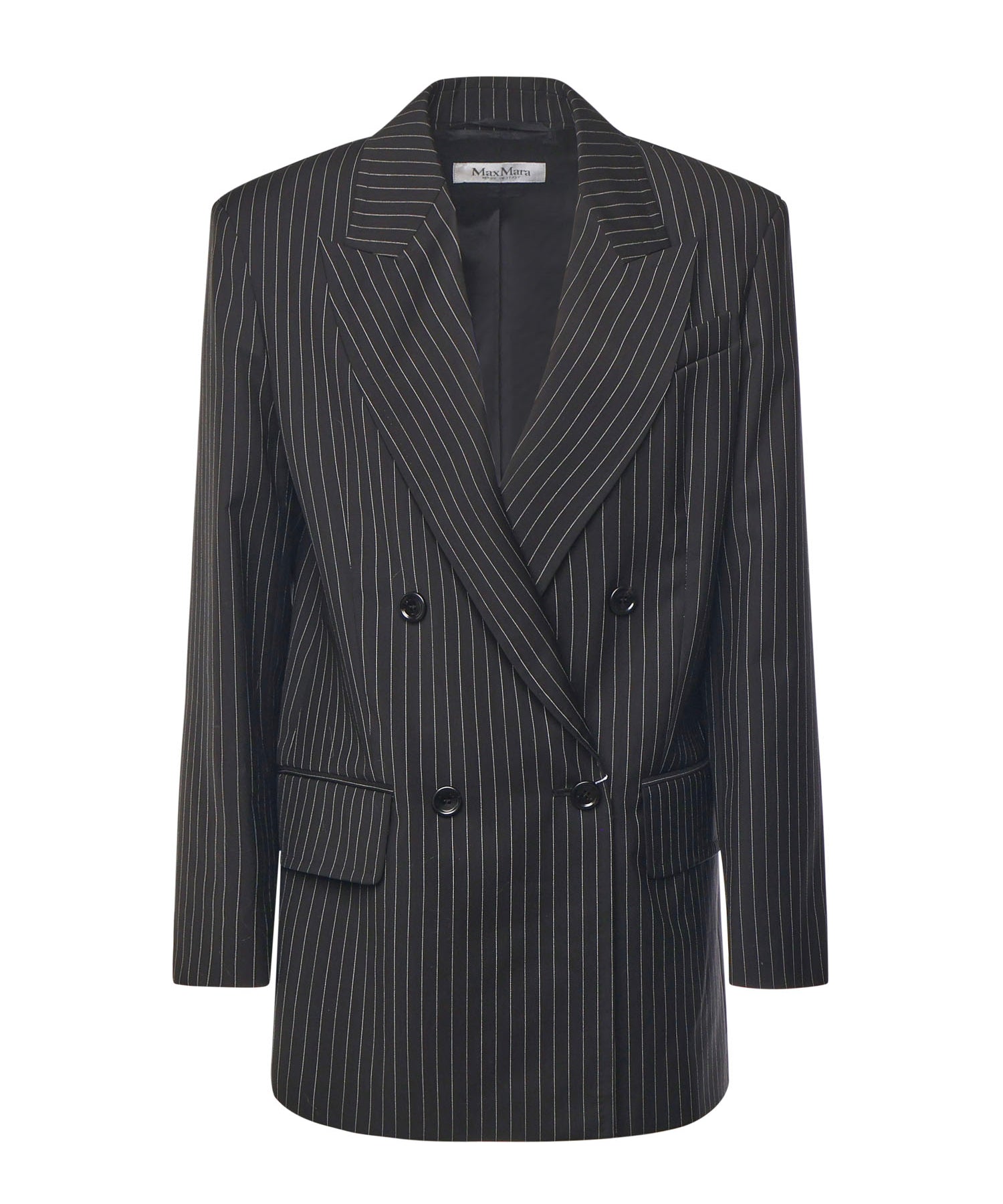 Blazer doppiopetto in lana gessata 2521046021600 002 MAX MARA 