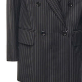 Blazer doppiopetto in lana gessata 2521046021600 002 MAX MARA 