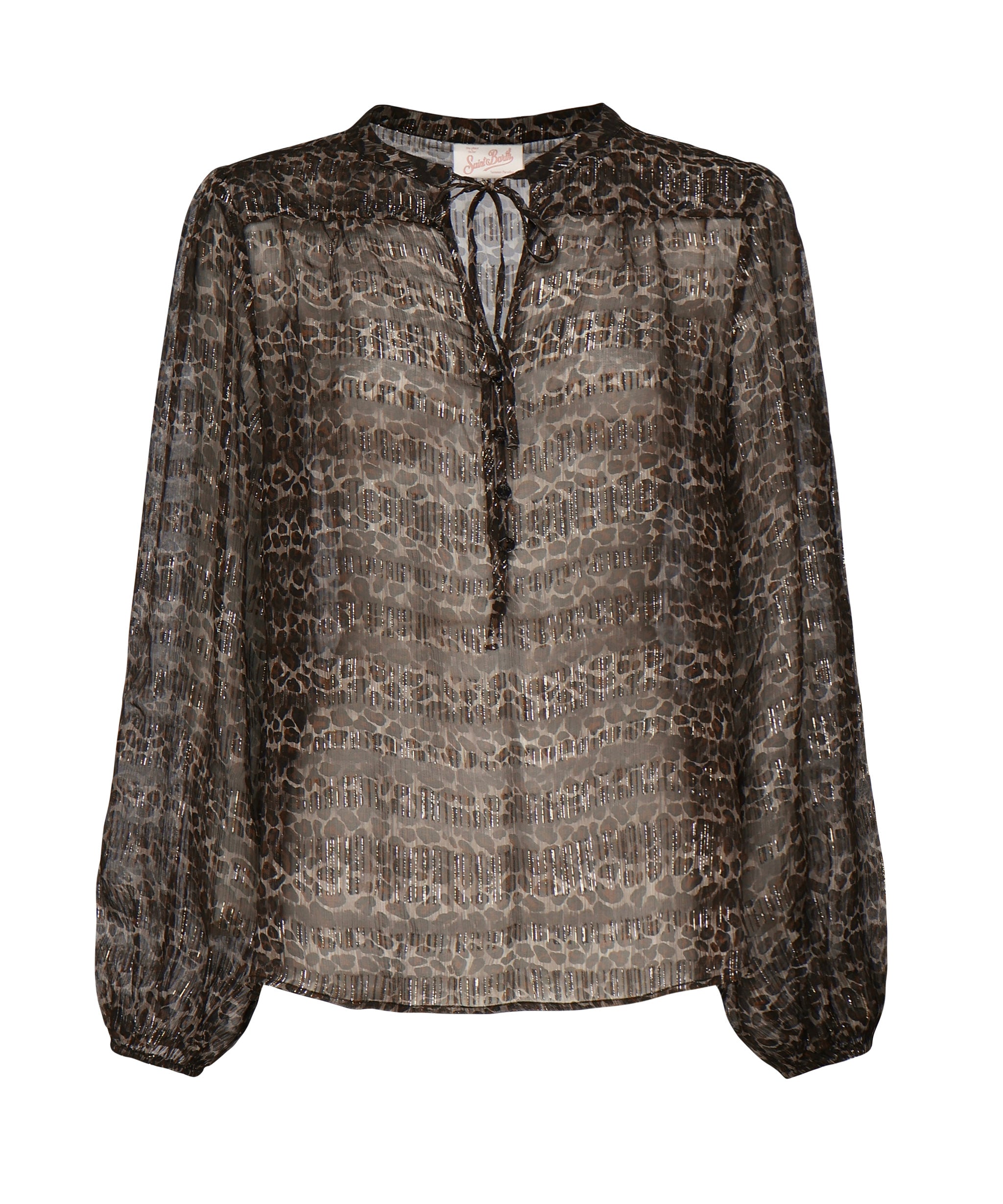 Blusa Harper in seta con stampa animalier HRP001 03047H MC2 SAINT BARTH 