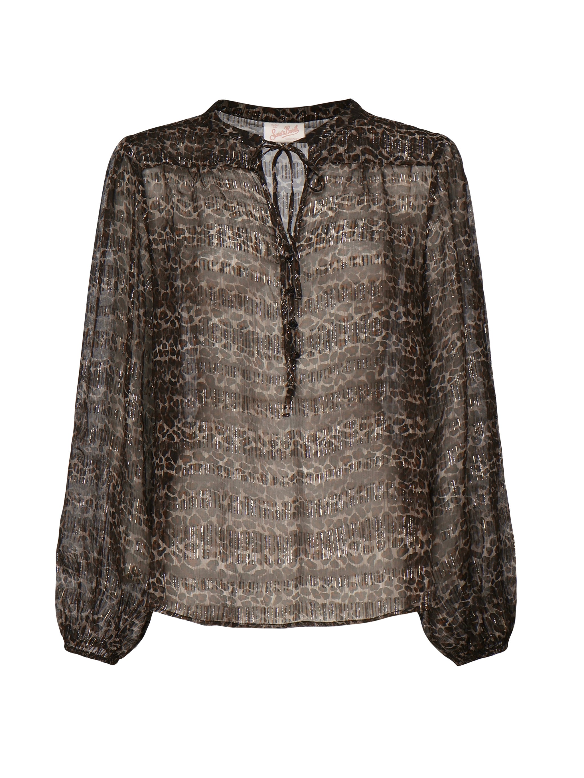 Blusa Harper in seta con stampa animalier HRP001 03047H MC2 SAINT BARTH 