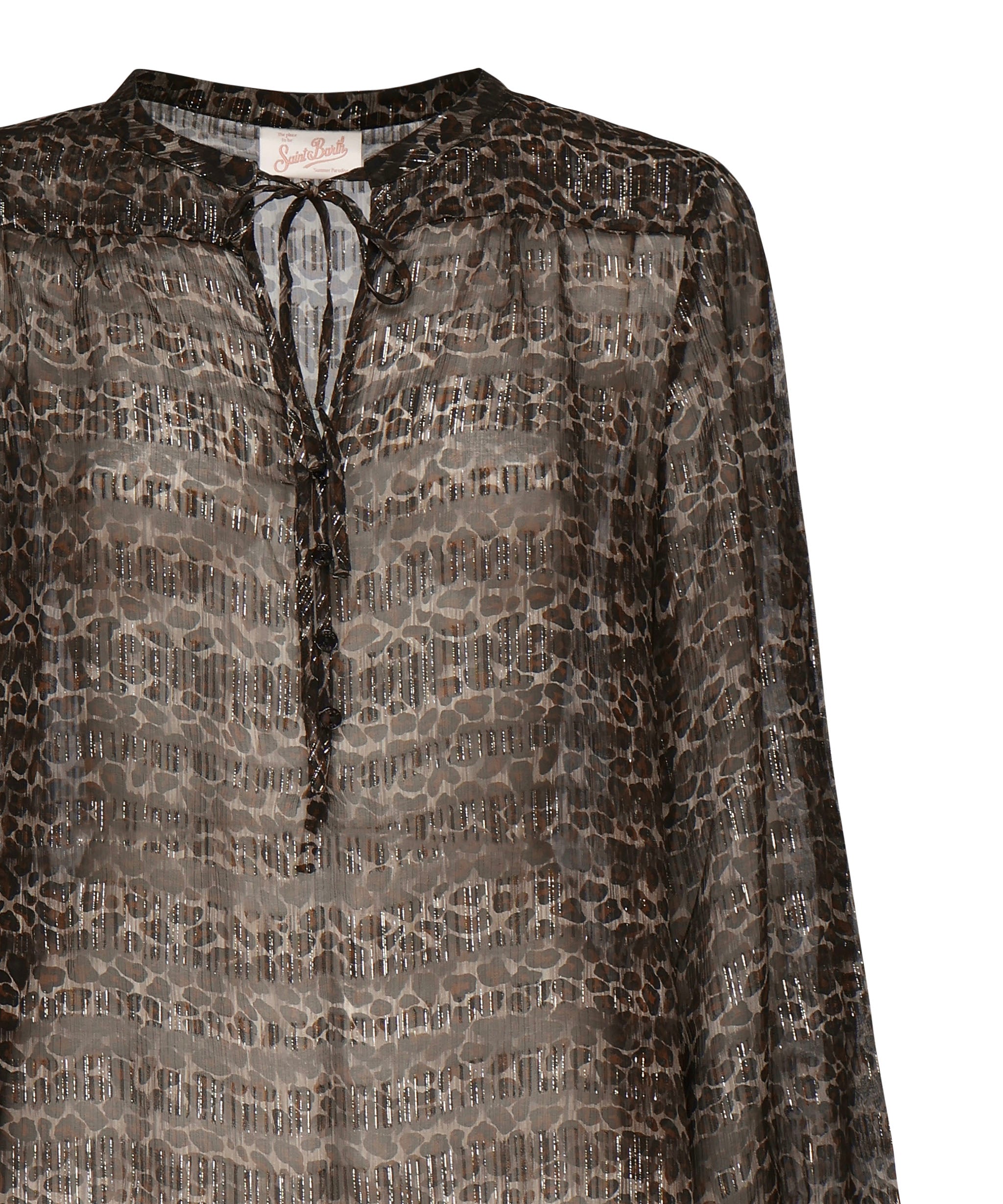Blusa Harper in seta con stampa animalier HRP001 03047H MC2 SAINT BARTH 