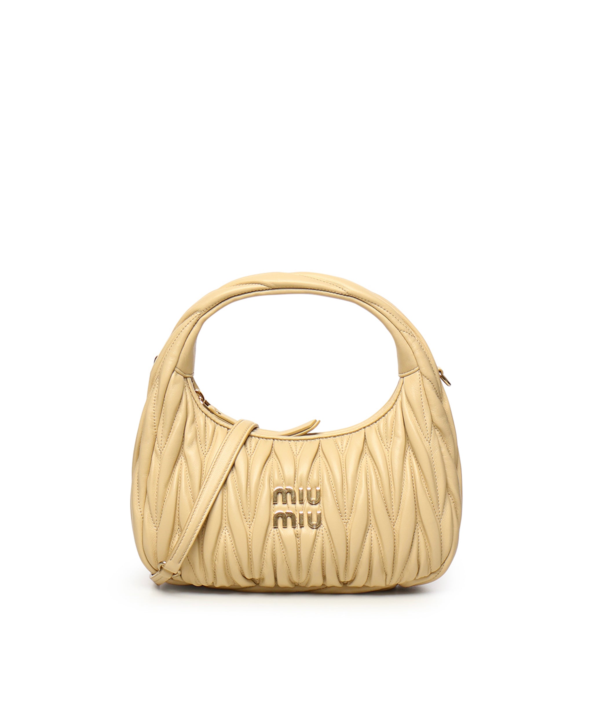 Borsa hobo Wander in nappa matelassé 5BC125 AN88F0K57 MIU MIU 