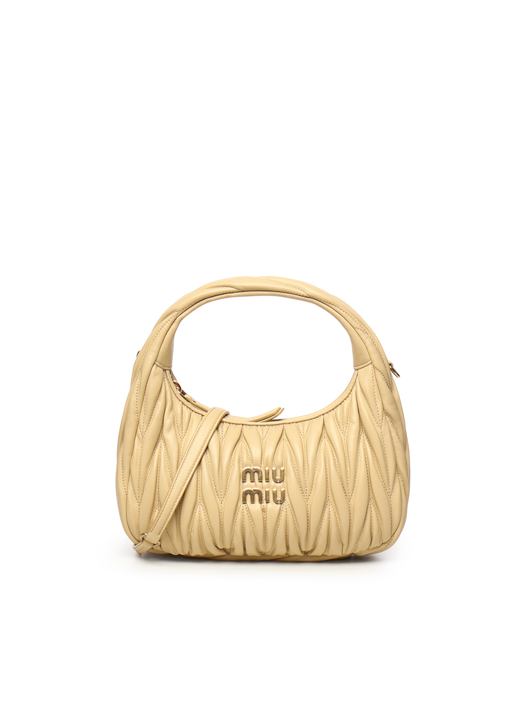 Borsa hobo Wander in nappa matelassé 5BC125 AN88F0K57 MIU MIU 