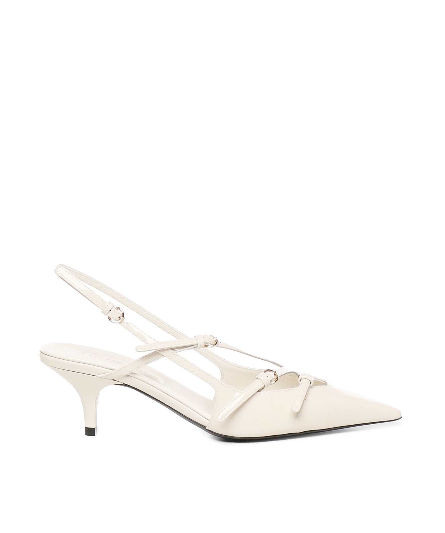 Décolleté slingback in vernice con fibbie 5I013E 69F0304 MIU MIU 