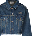 Giacca in denim e popeline GWB247 1568F0008 MIU MIU 