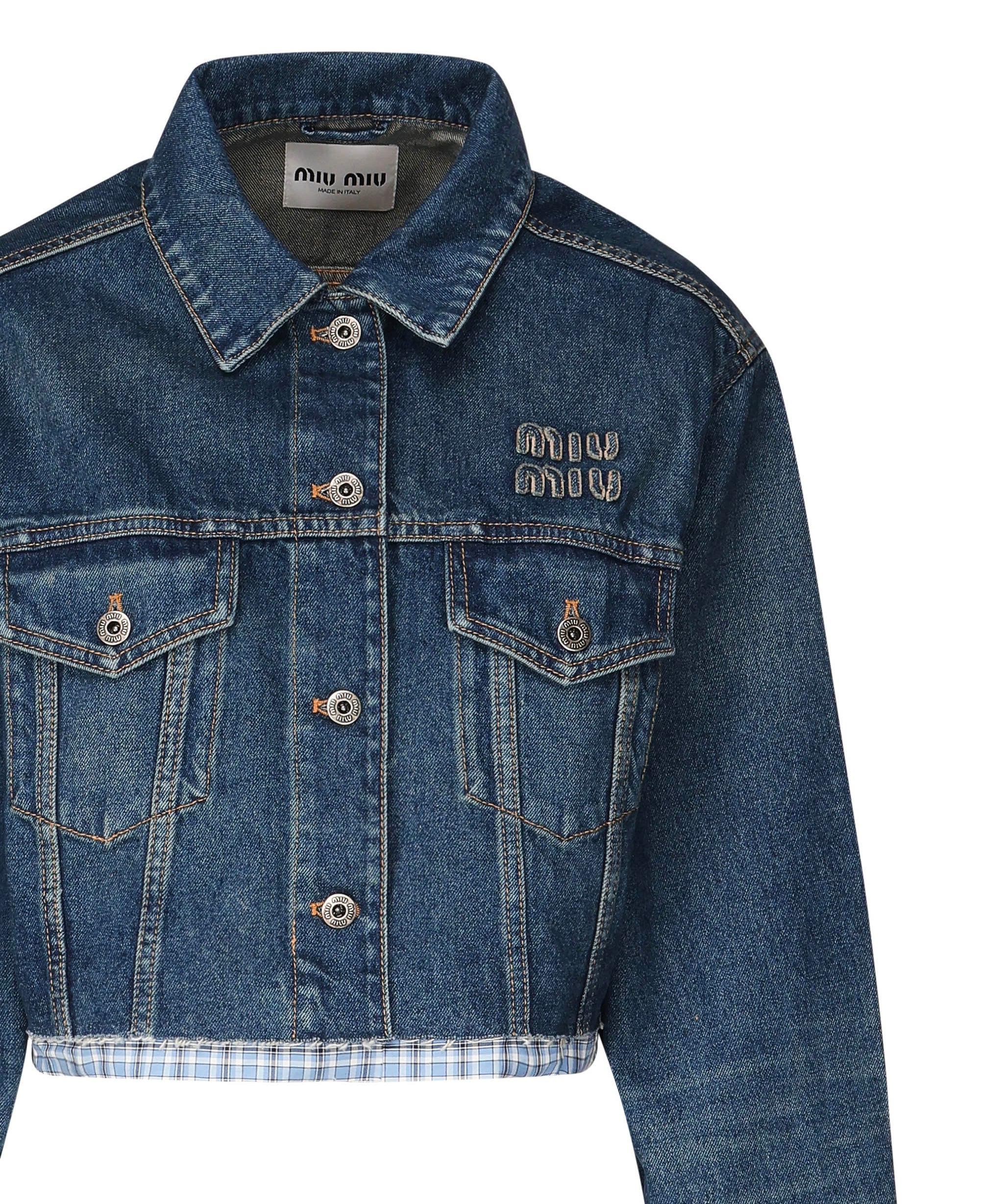 Giacca in denim e popeline GWB247 1568F0008 MIU MIU 