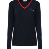 Maglia scollo a V in cashmere MMLA33 1580F059F MIU MIU 