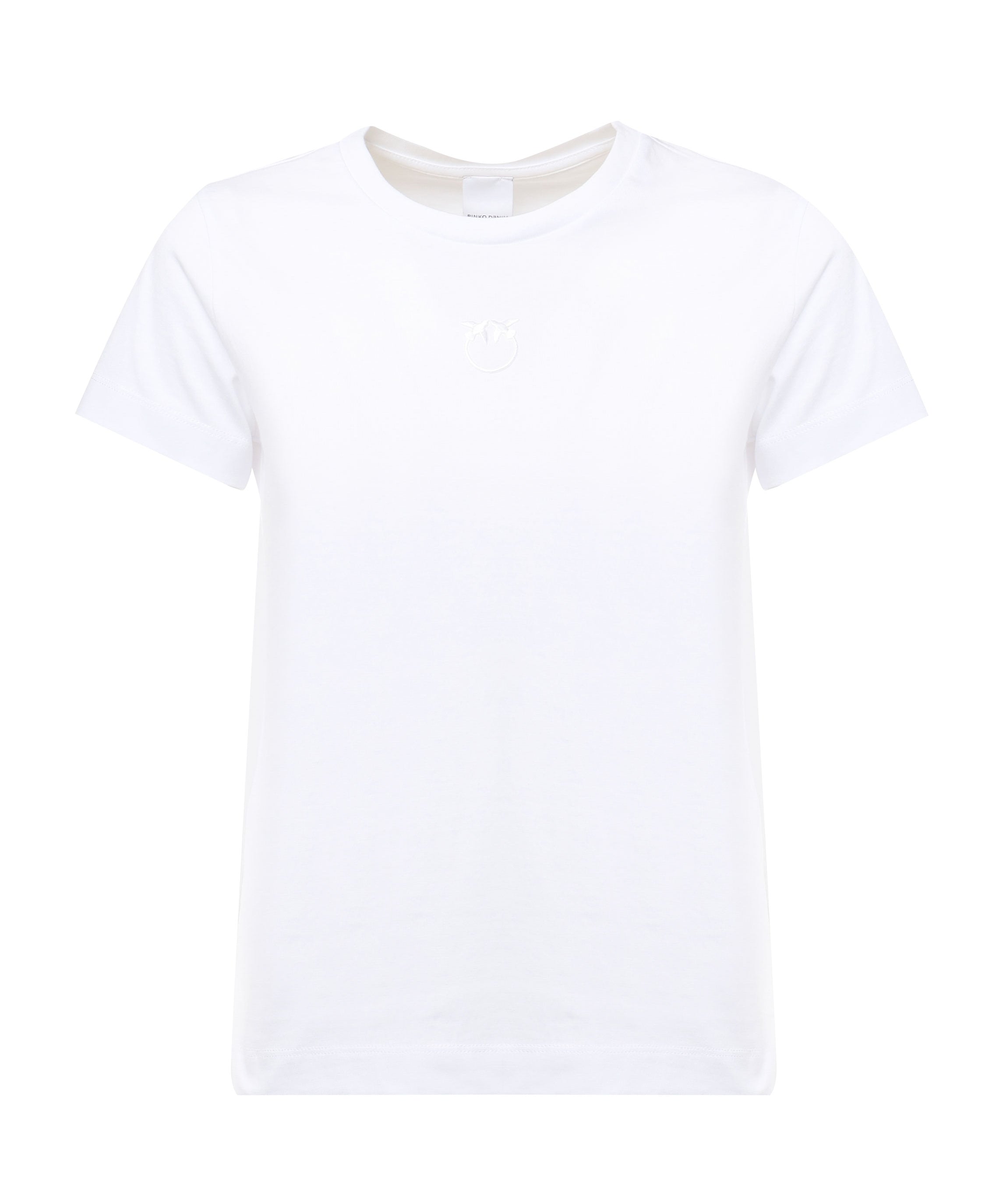 T-shirt maniche corte logo ricamato 100355 A2HNZ04 PINKO 