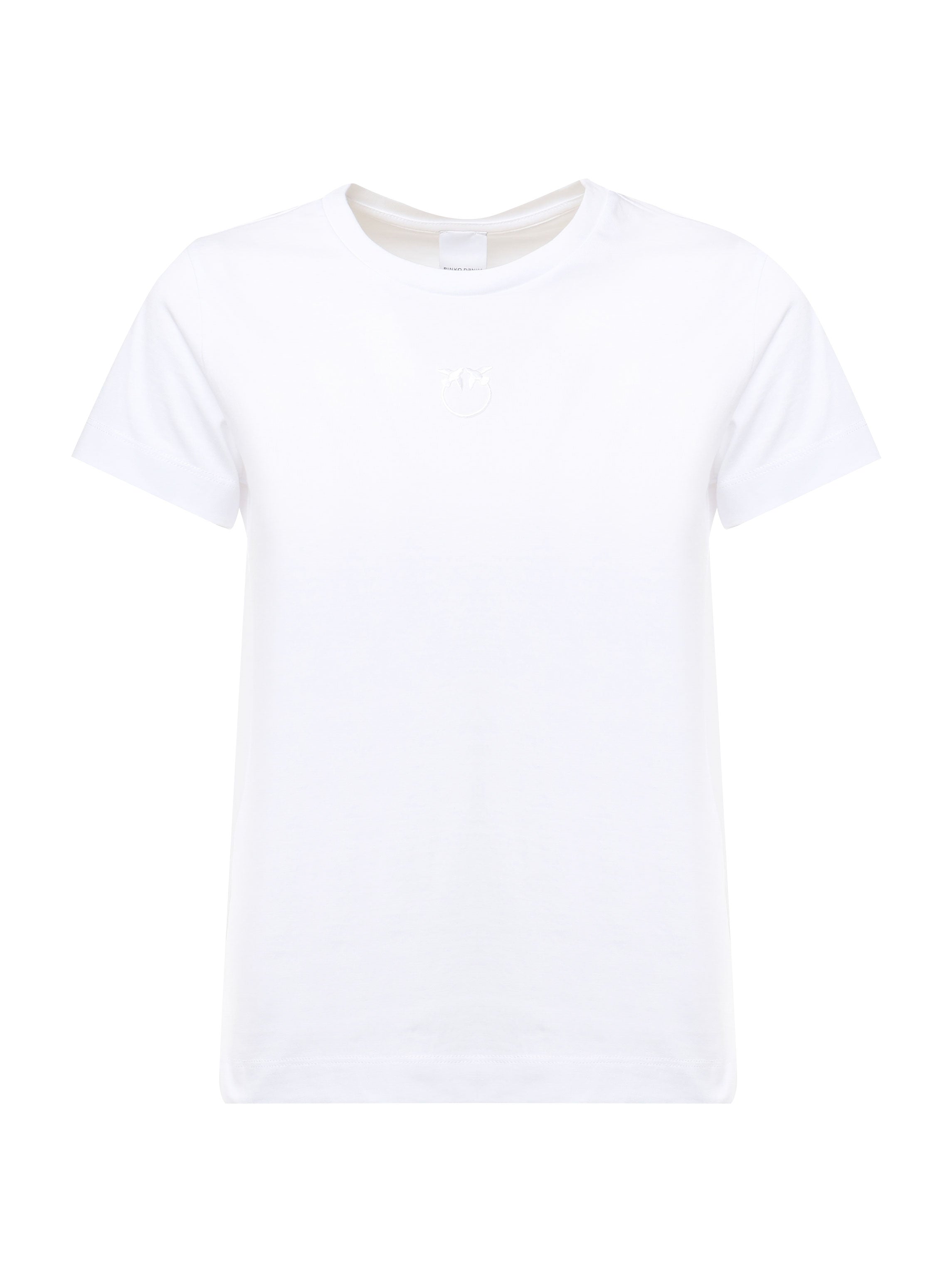 T-shirt maniche corte logo ricamato 100355 A2HNZ04 PINKO 