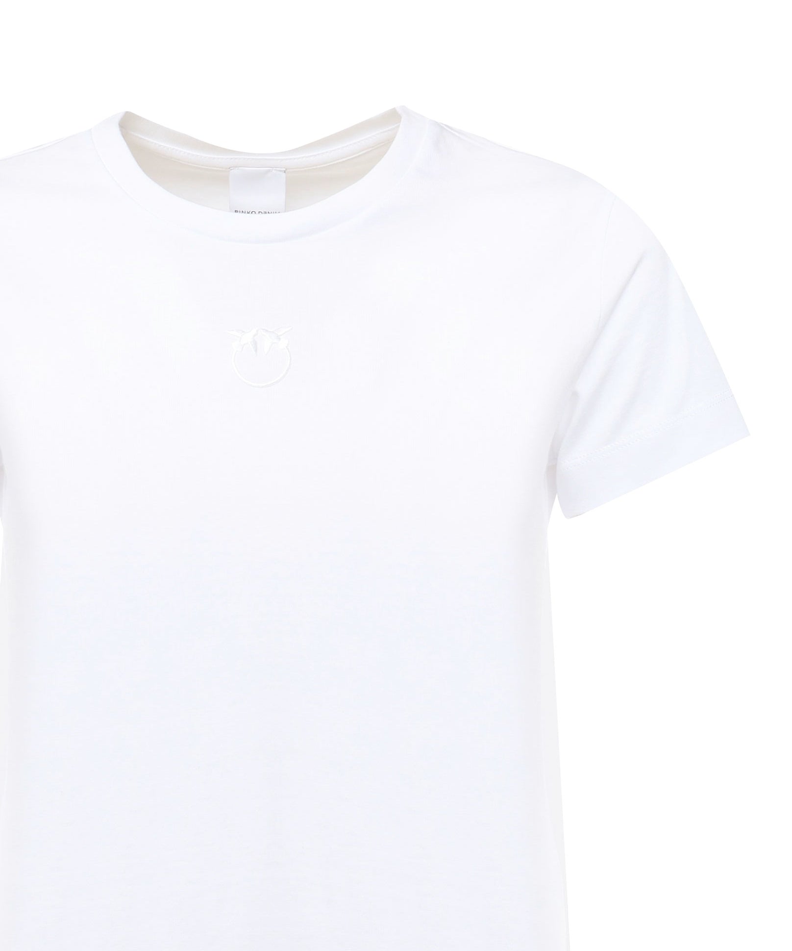 T-shirt maniche corte logo ricamato 100355 A2HNZ04 PINKO 